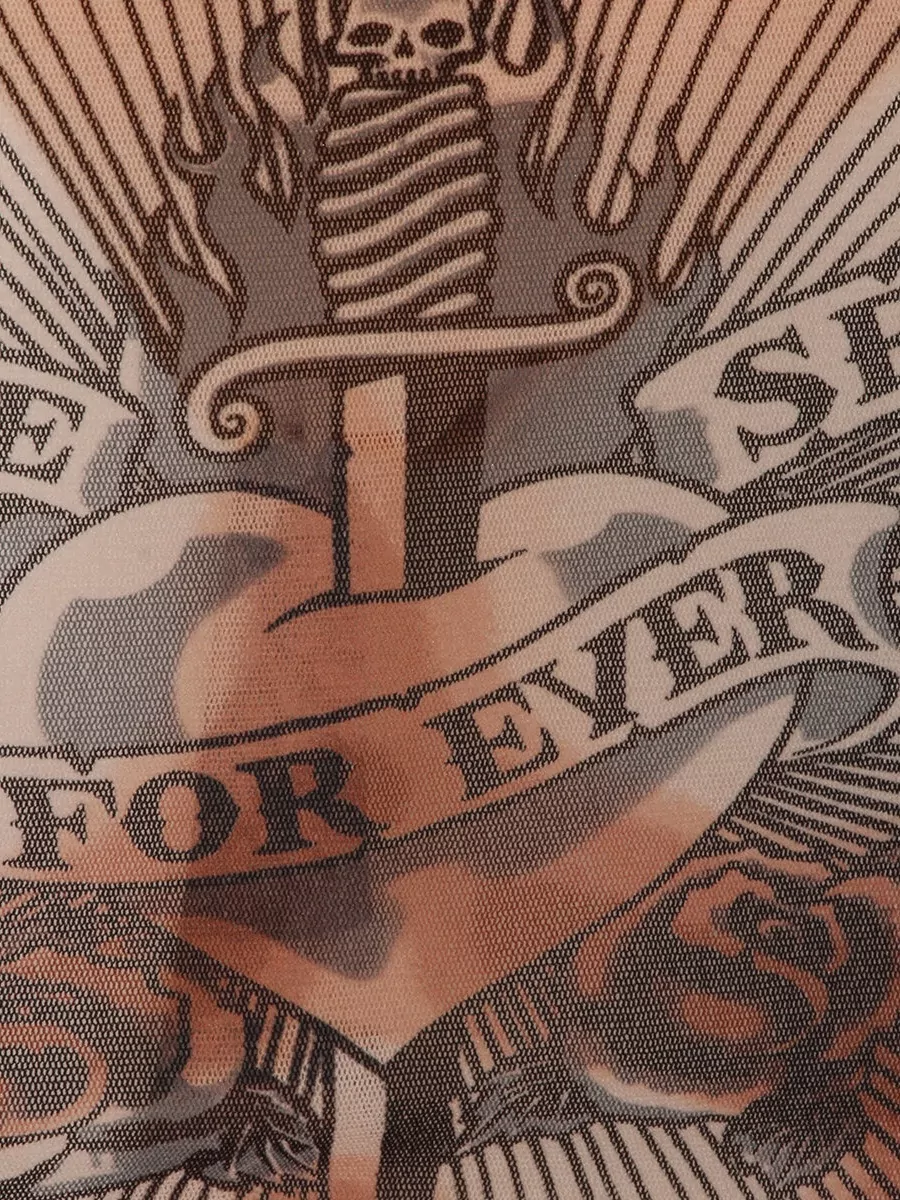 Jean Paul Gaultier Mid Rise Bodycon Skirt Dragon Tattoo