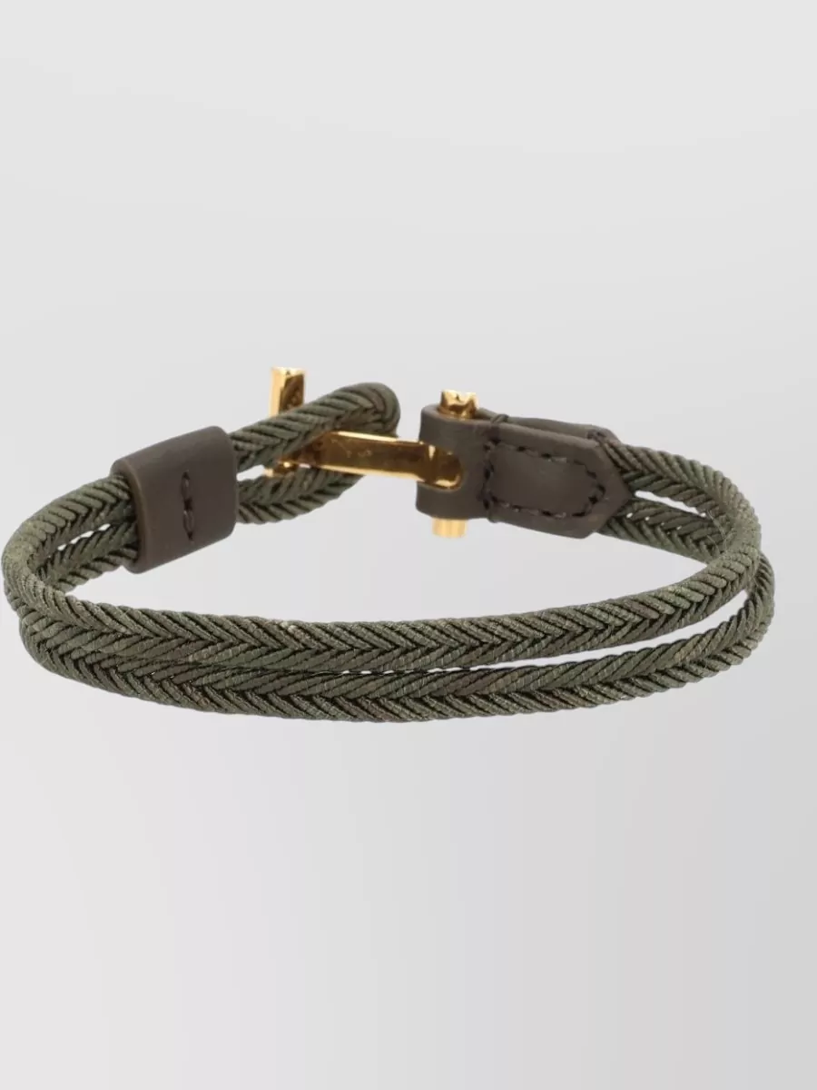 Tom Ford Braided Rope Bracelet Gold Tone Hardware