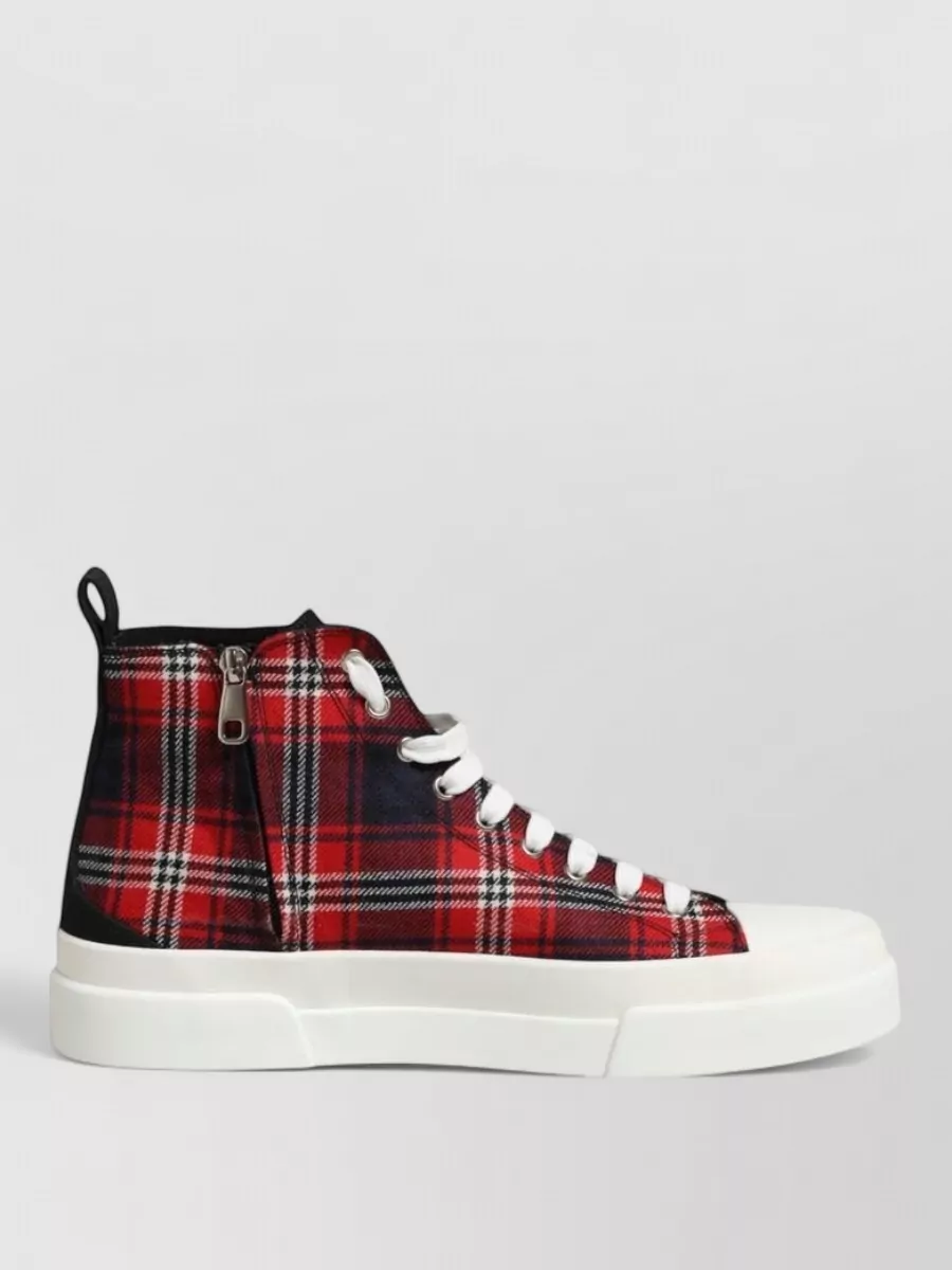 Dolce&Gabbana Plaid High-Top Sneakers