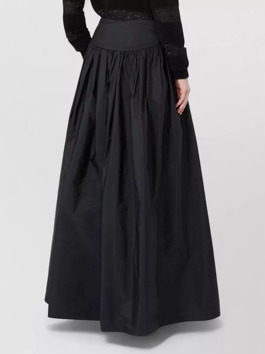 S Max Mara Silk-Blend Gathered Maxi Skirt