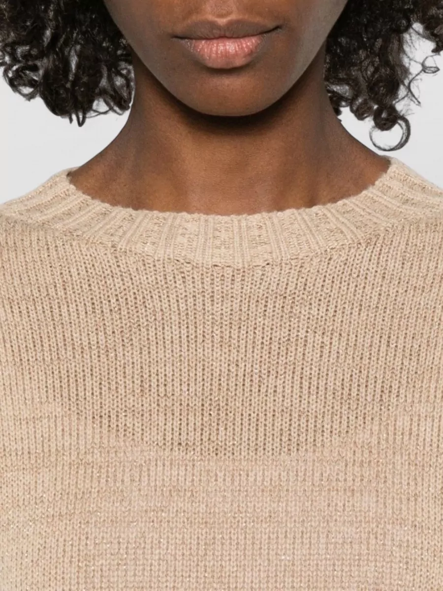 Fabiana Filippi Wool Blend Crew Neck Textured Sweater