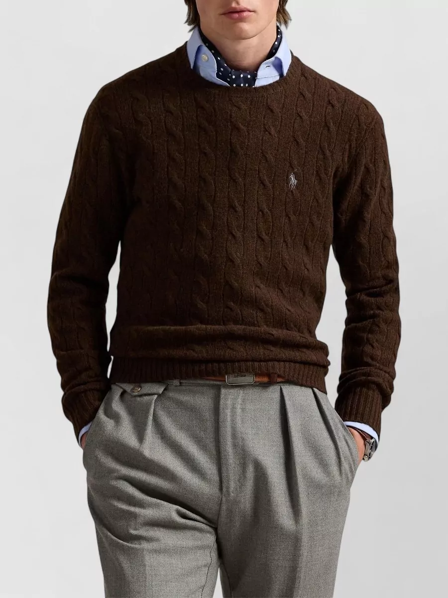 Polo Ralph Lauren Cashmere Wool Cable Knit Crewneck Sweater