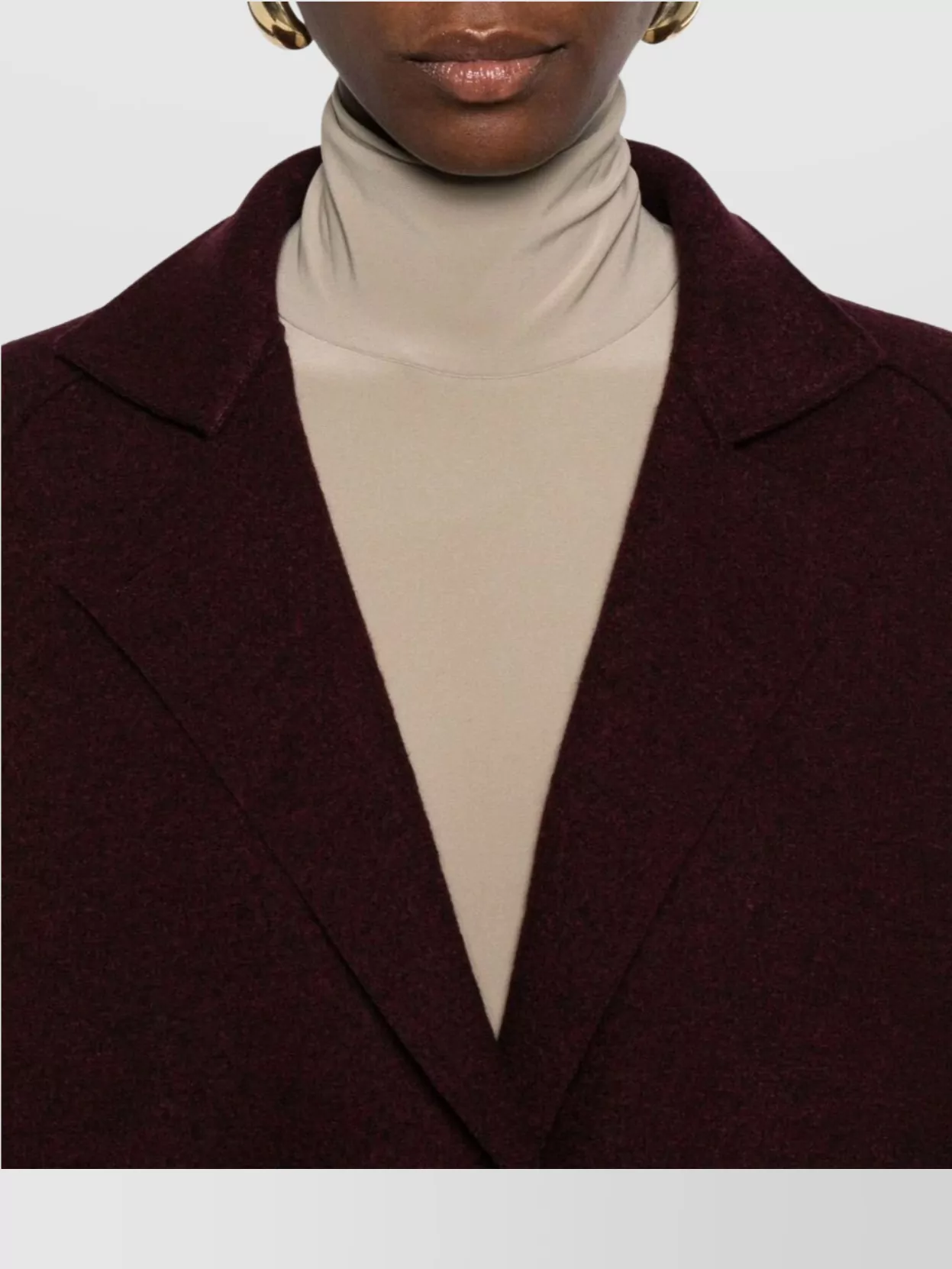 Harris Wharf London Wool Coat With High Neck And Raglan Sleeves