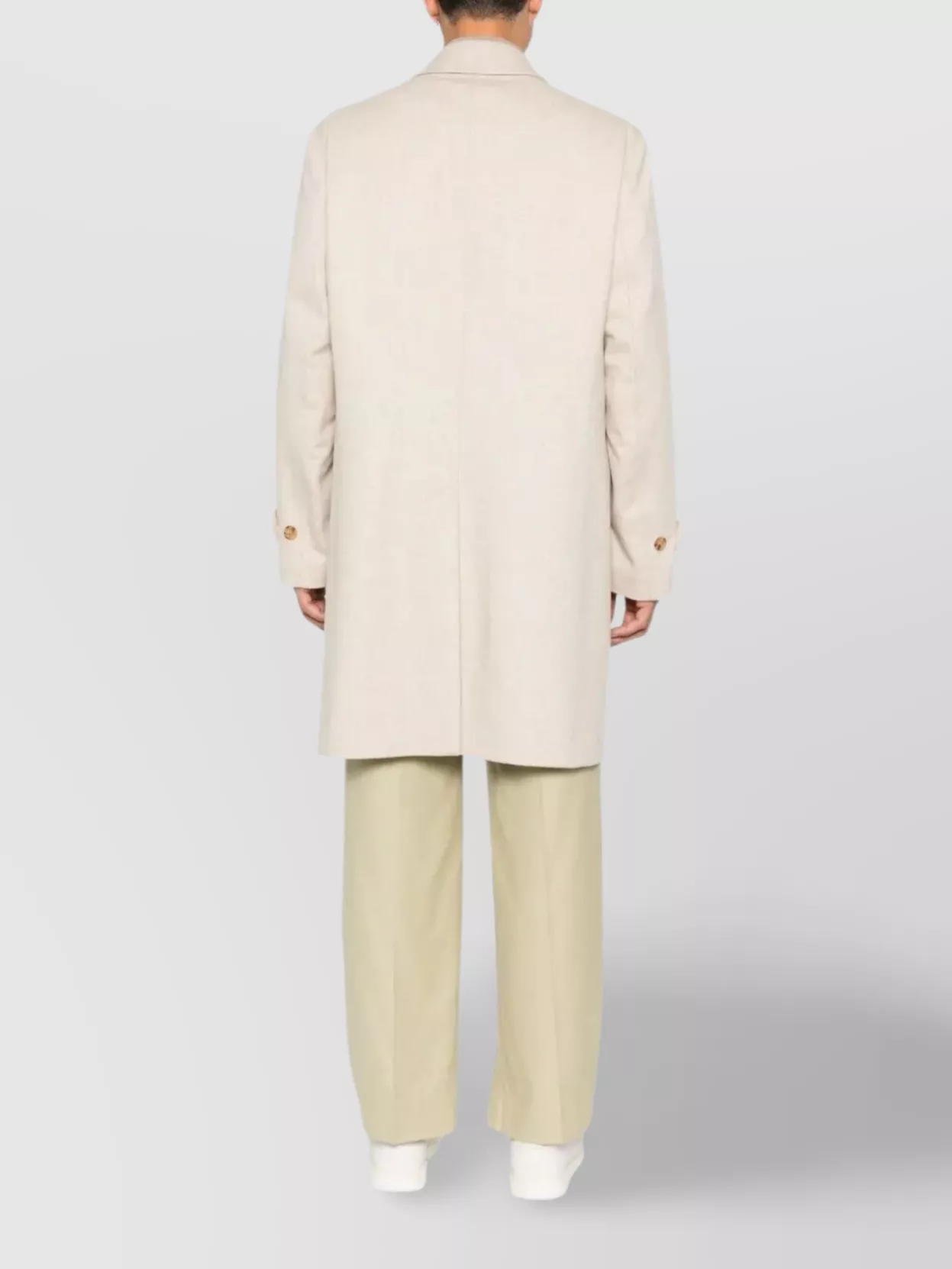 Lardini Long Virgin Wool Trench Coat For Men