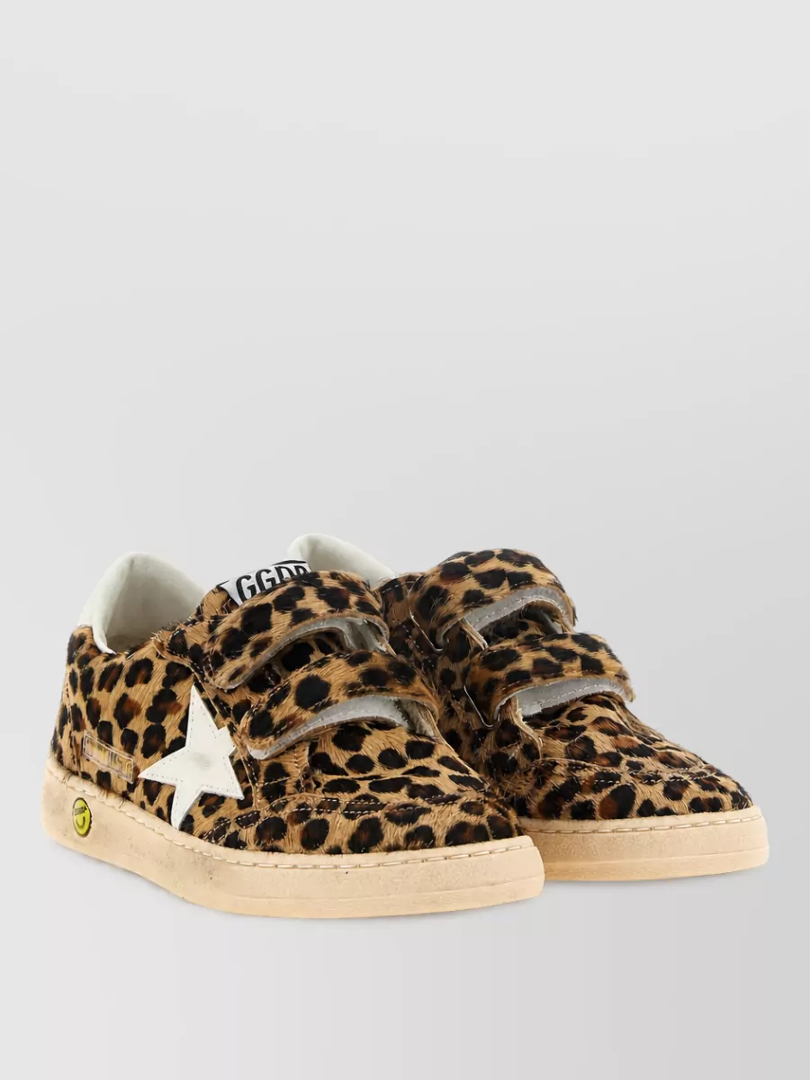 Golden Goose leopard-print pony hair ball star low-top sneakers