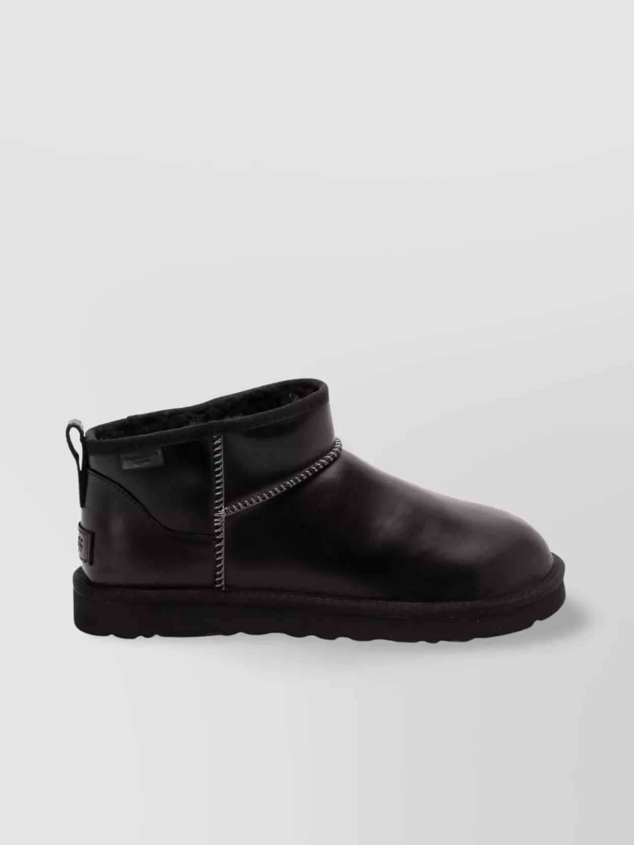 Ugg Classic Ultra Mini Leather Ankle Boots With Plush Lining