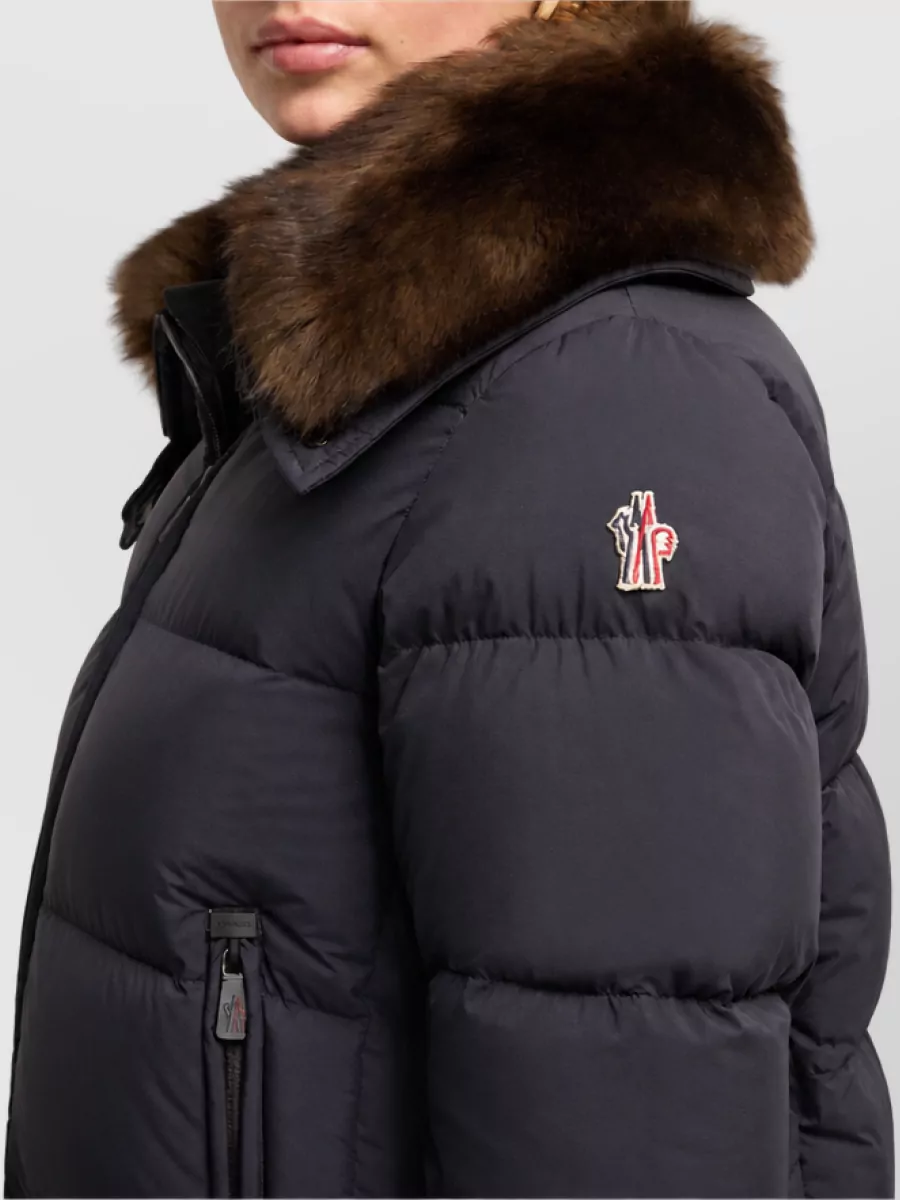 Moncler Shearling Trimmed Down Ski Jacket