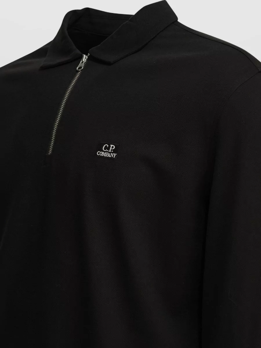 C.p. Company Cotton Long-Sleeve Zip Polo Shirt