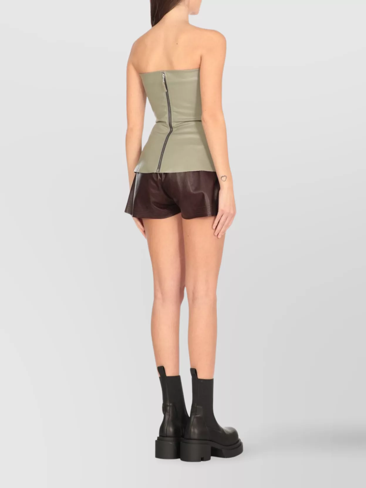 Rick Owens Fitted Silhouette Panel Detailing Straight Neck Design