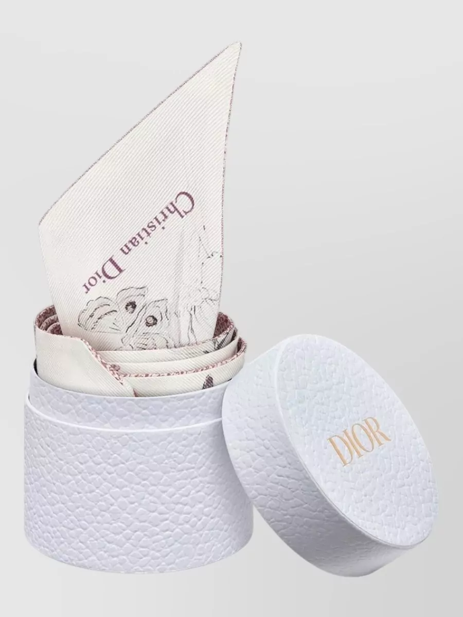 Christian Dior Floral Pattern Scarf Pointed Ends