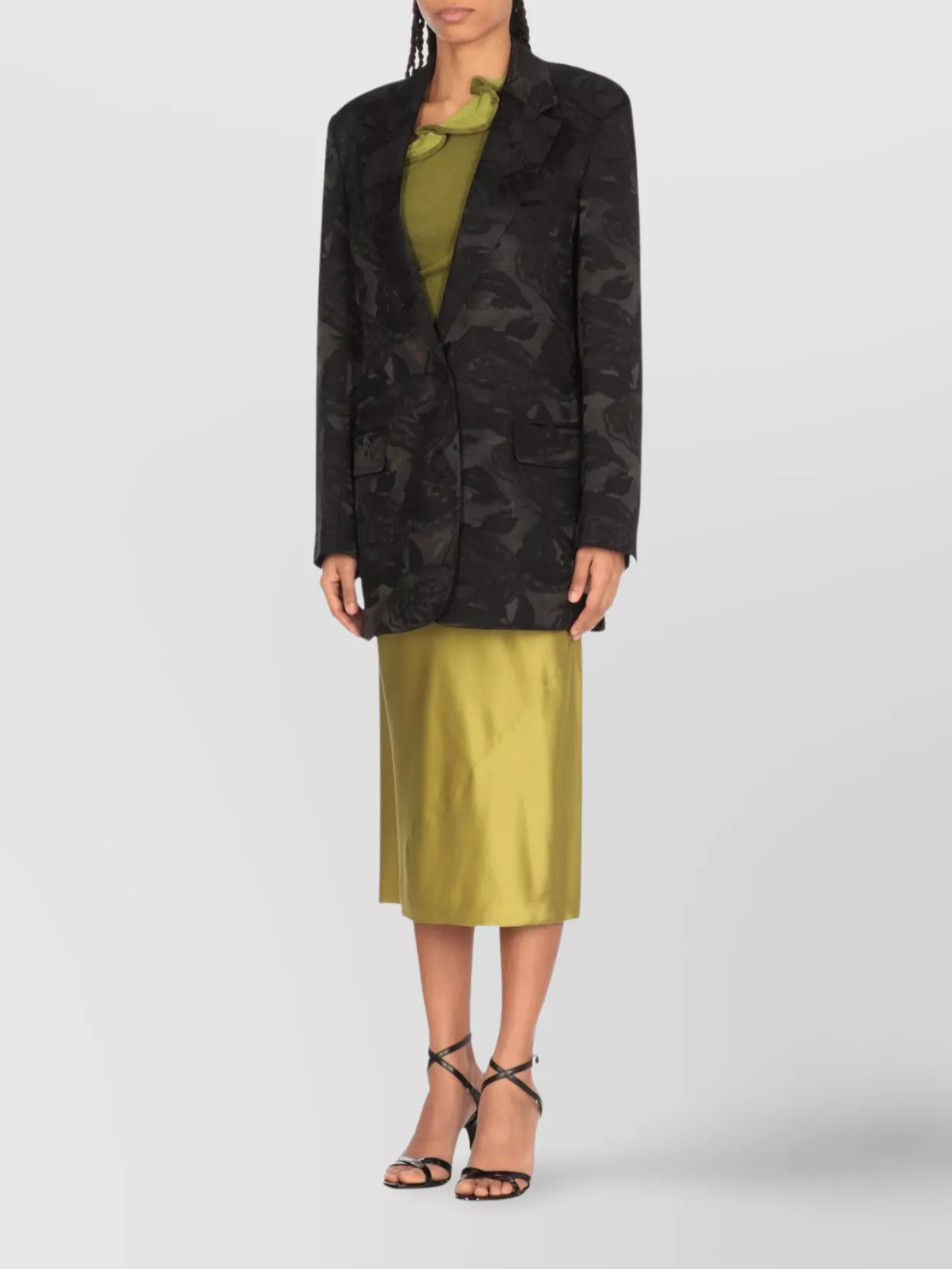 Dries Van Noten Blazer Satin Floral Pattern