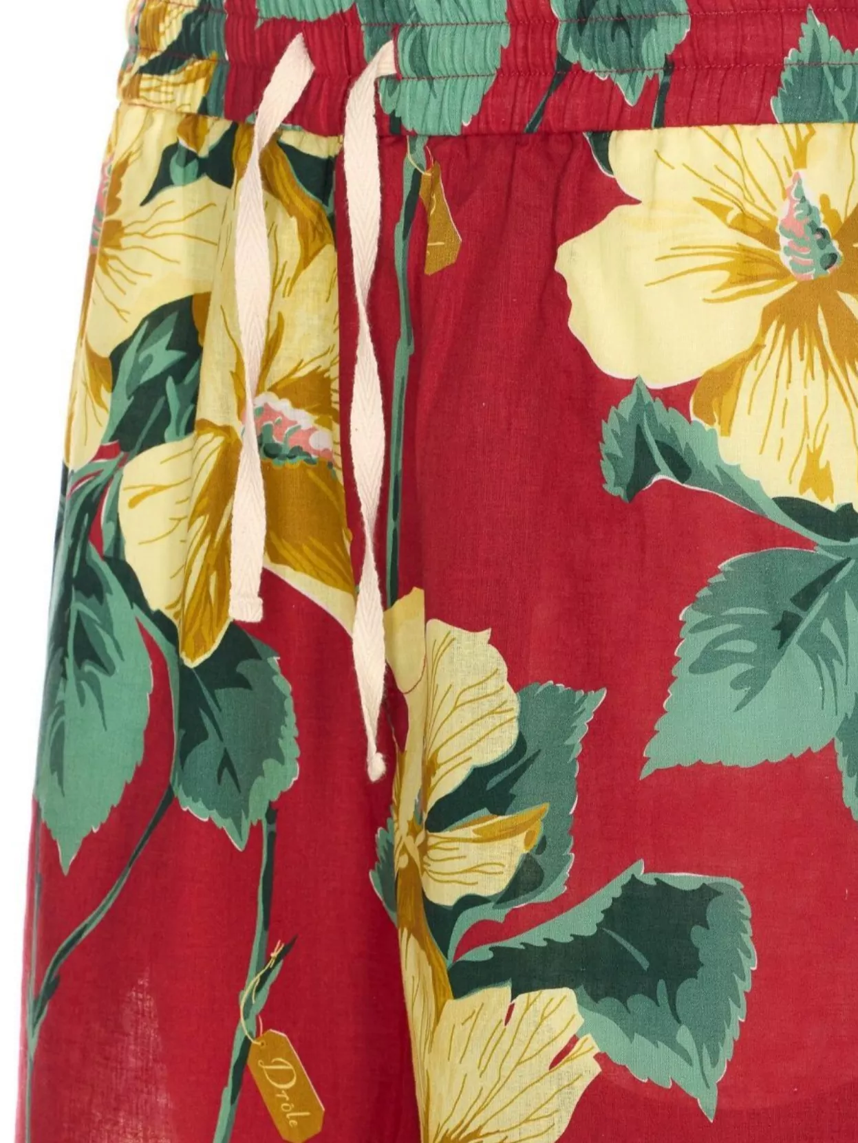 Drôle De Monsieur Elasticized Waist Floral Print Shorts With Lateral Pockets