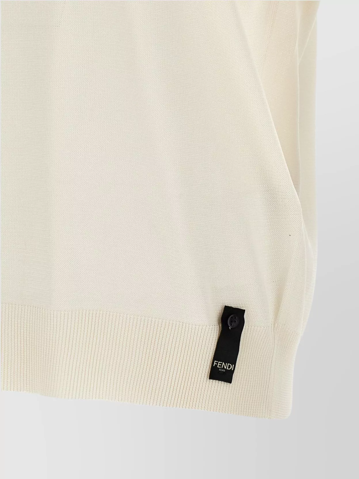 Fendi Ribbed Collar Polo Shirt With Short Sleeves