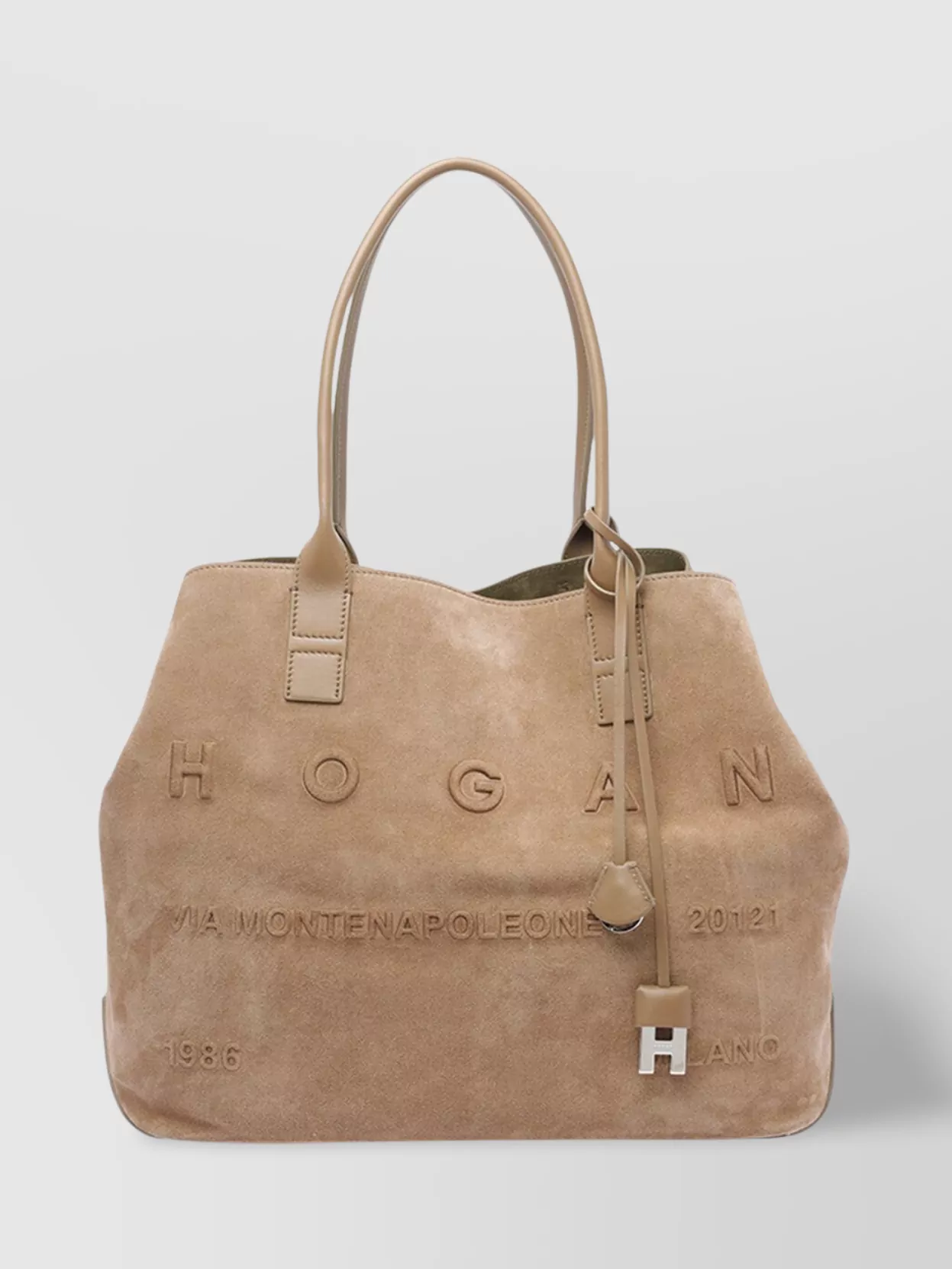 Hogan Double Strap Tote Bag With Suede Finish