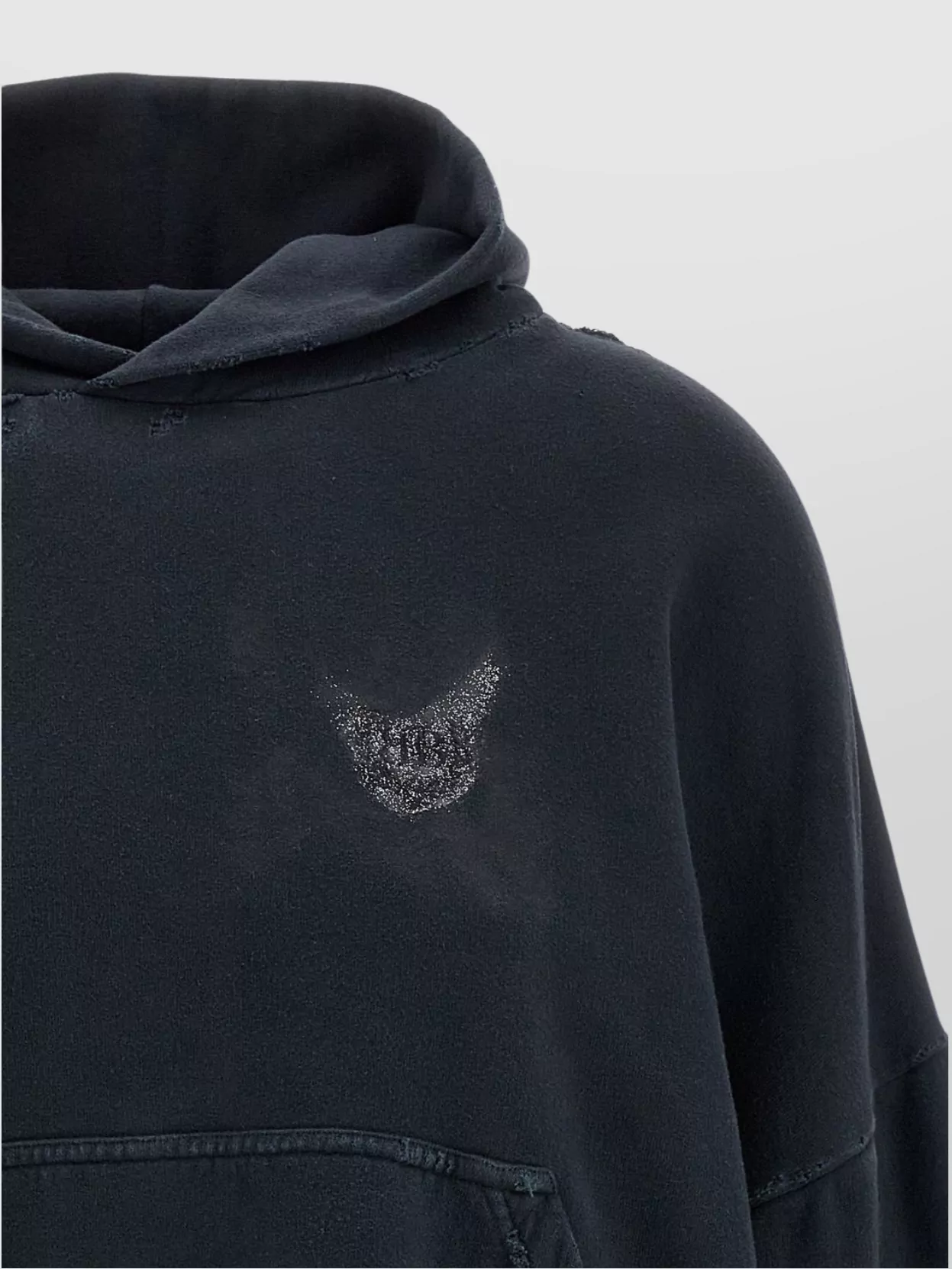 Balenciaga Distressed Nail Polish Hoodie With Front Pocket