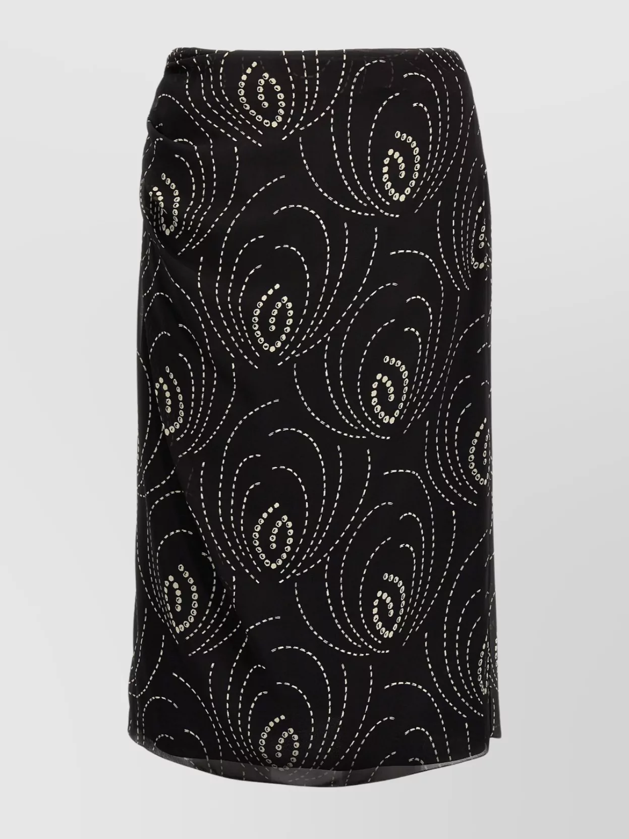 Shop Prada Abstract Pattern Georgette Midi Skirt