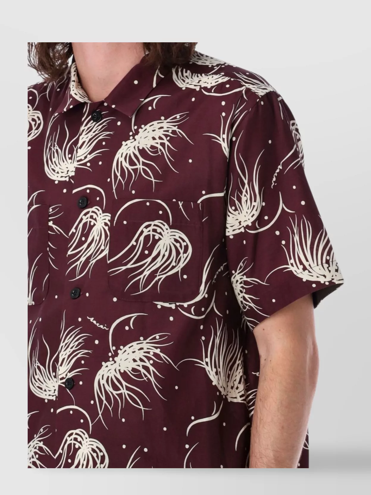 Sacai Printed Shirt With Pocket And Short Sleeves