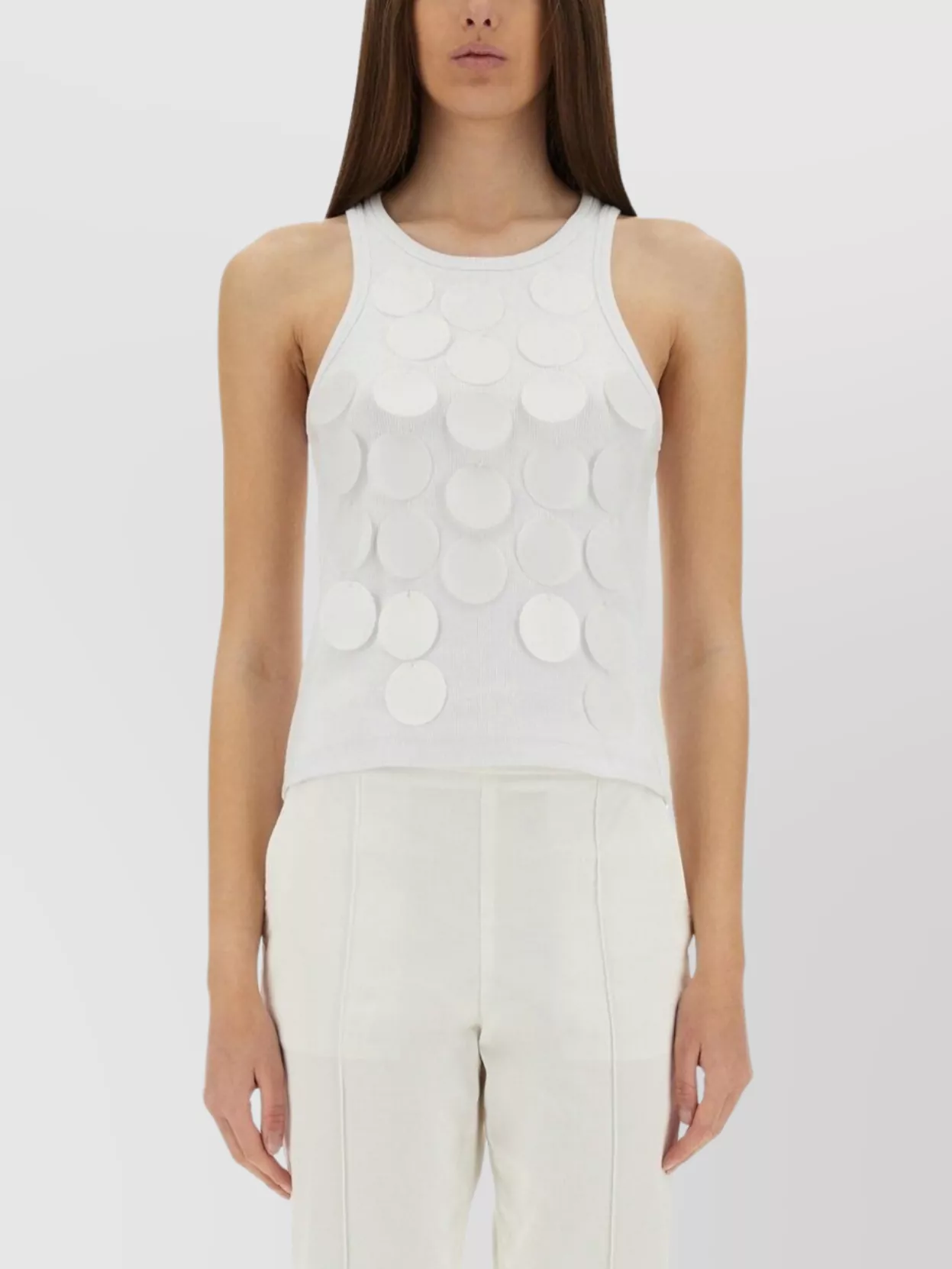Msgm Embellished Cotton Sleeveless Tops