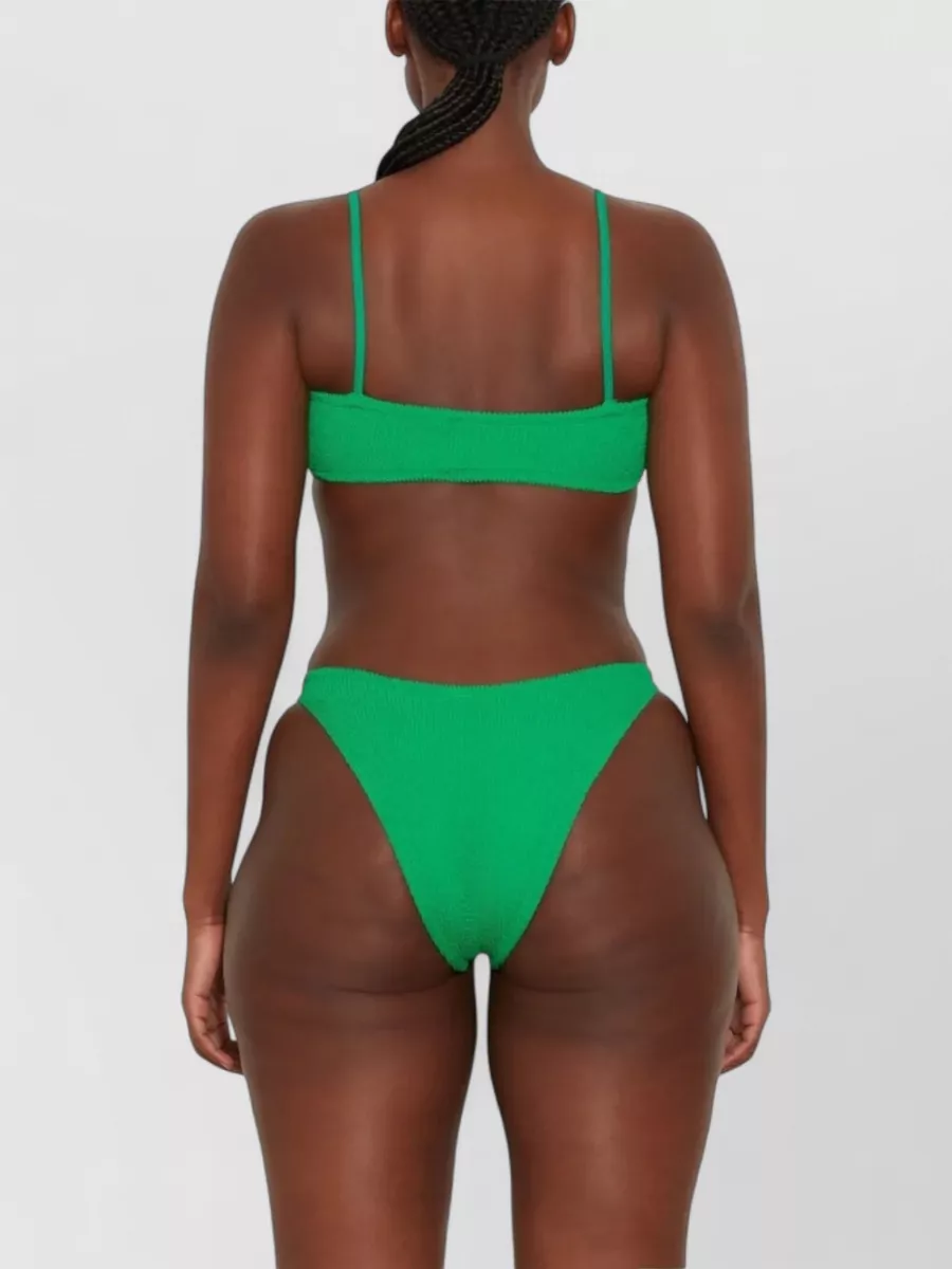 Hunza G Crinkled Bikini Set Square Neck Straps