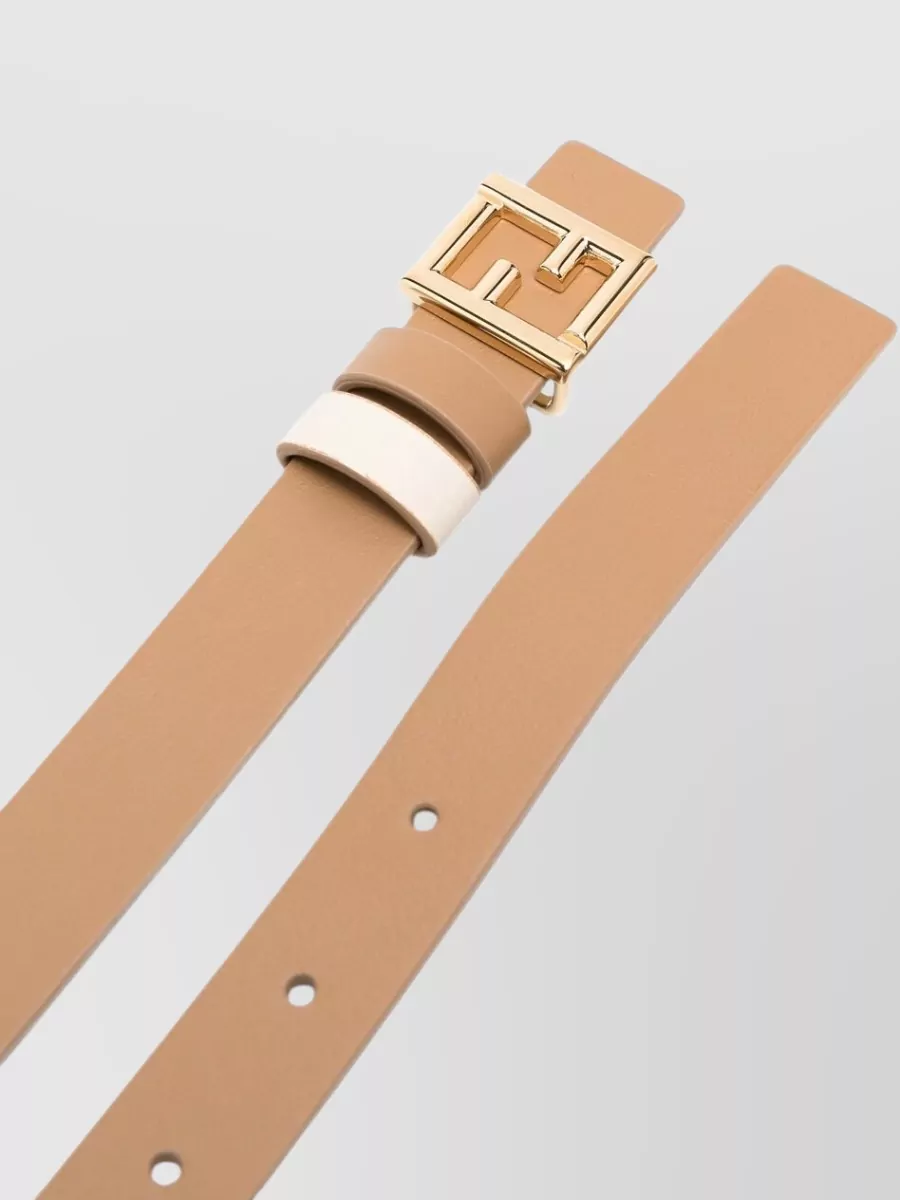 Fendi Calf Leather Reversible Belt