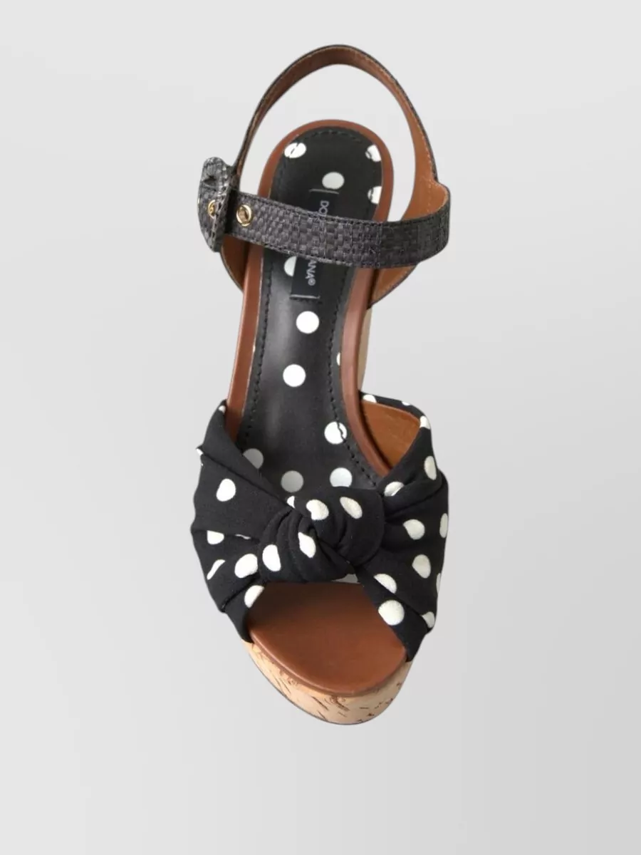 Dolce&Gabbana Polka-Dot Wedge Sandals