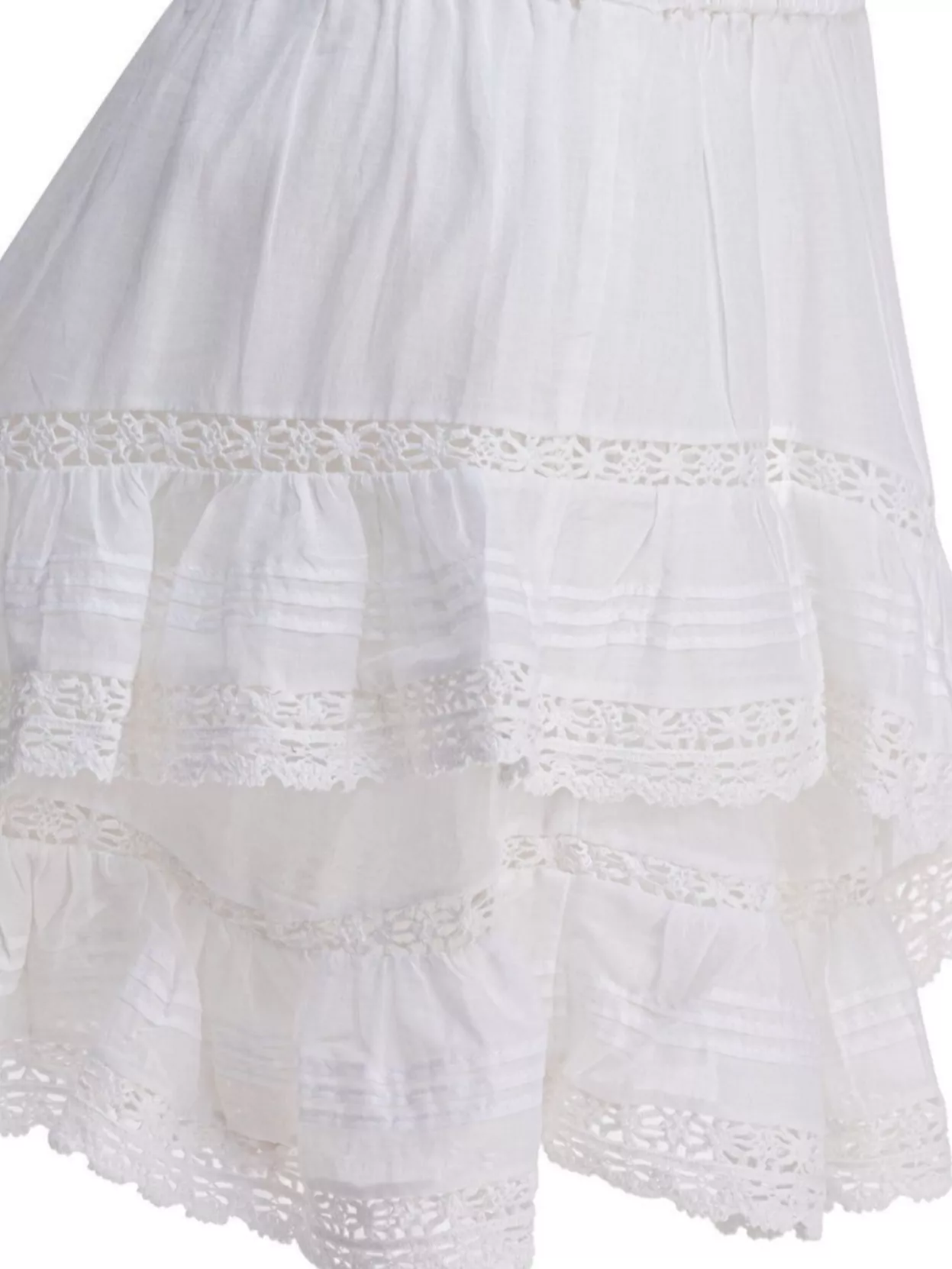 Isabel Marant Étoile Layered Lace Trim Skirts With Ruffled Hem In White