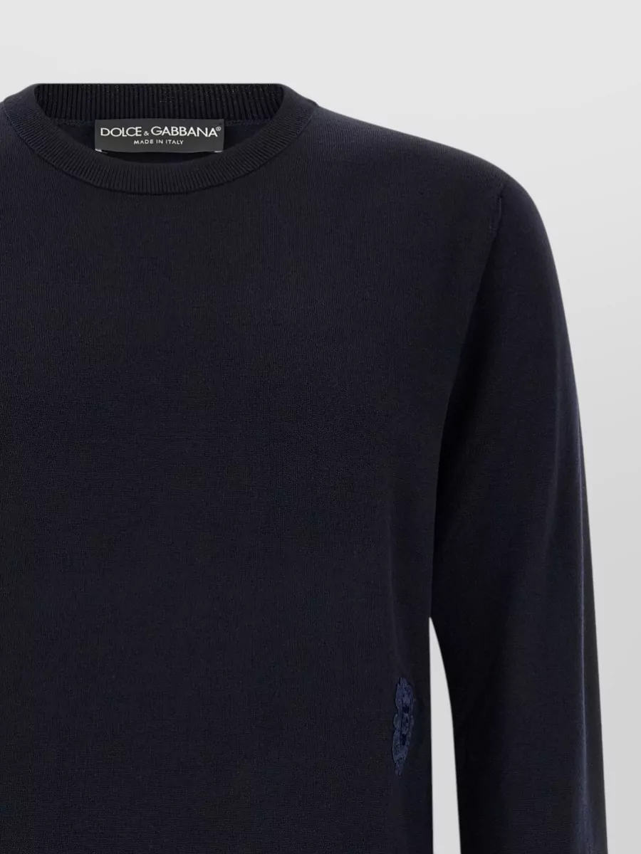 Dolce&Gabbana Virgin Wool Ribbed Crew Neck Sweater