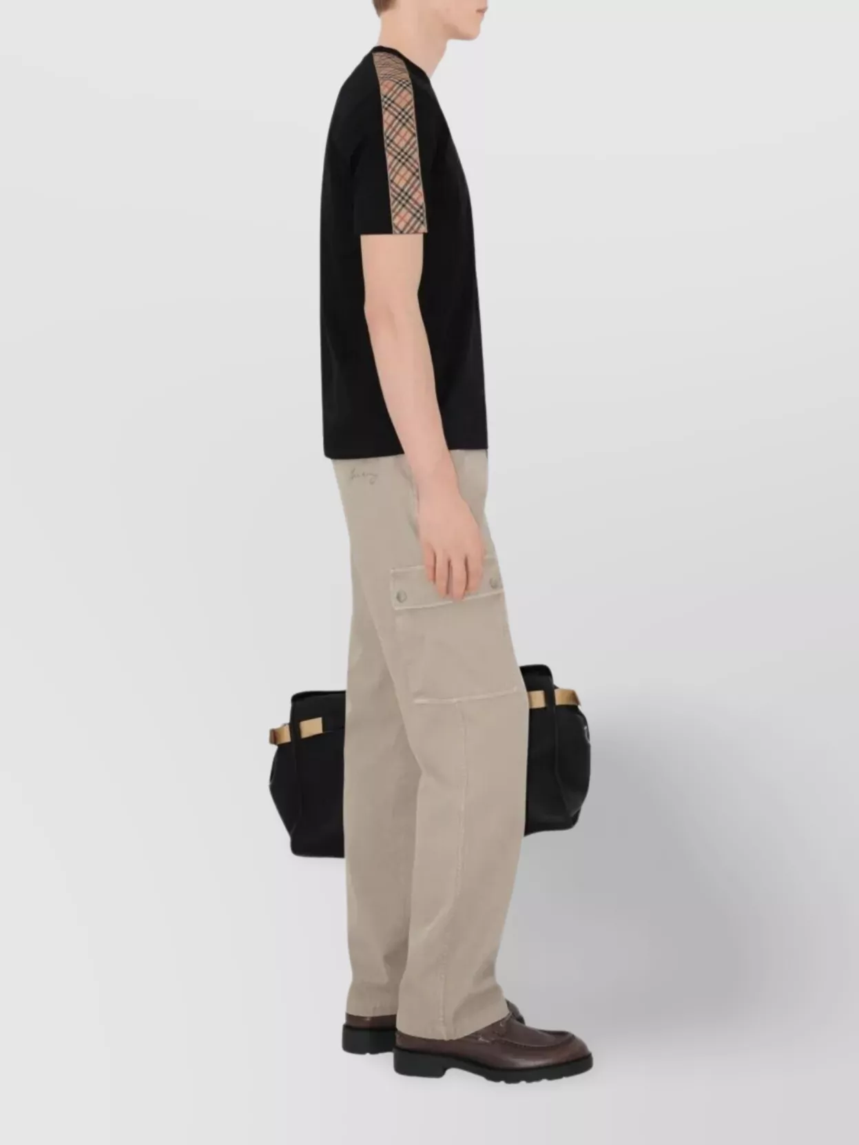 Burberry Cotton Check Trim Short-Sleeve T-Shirt