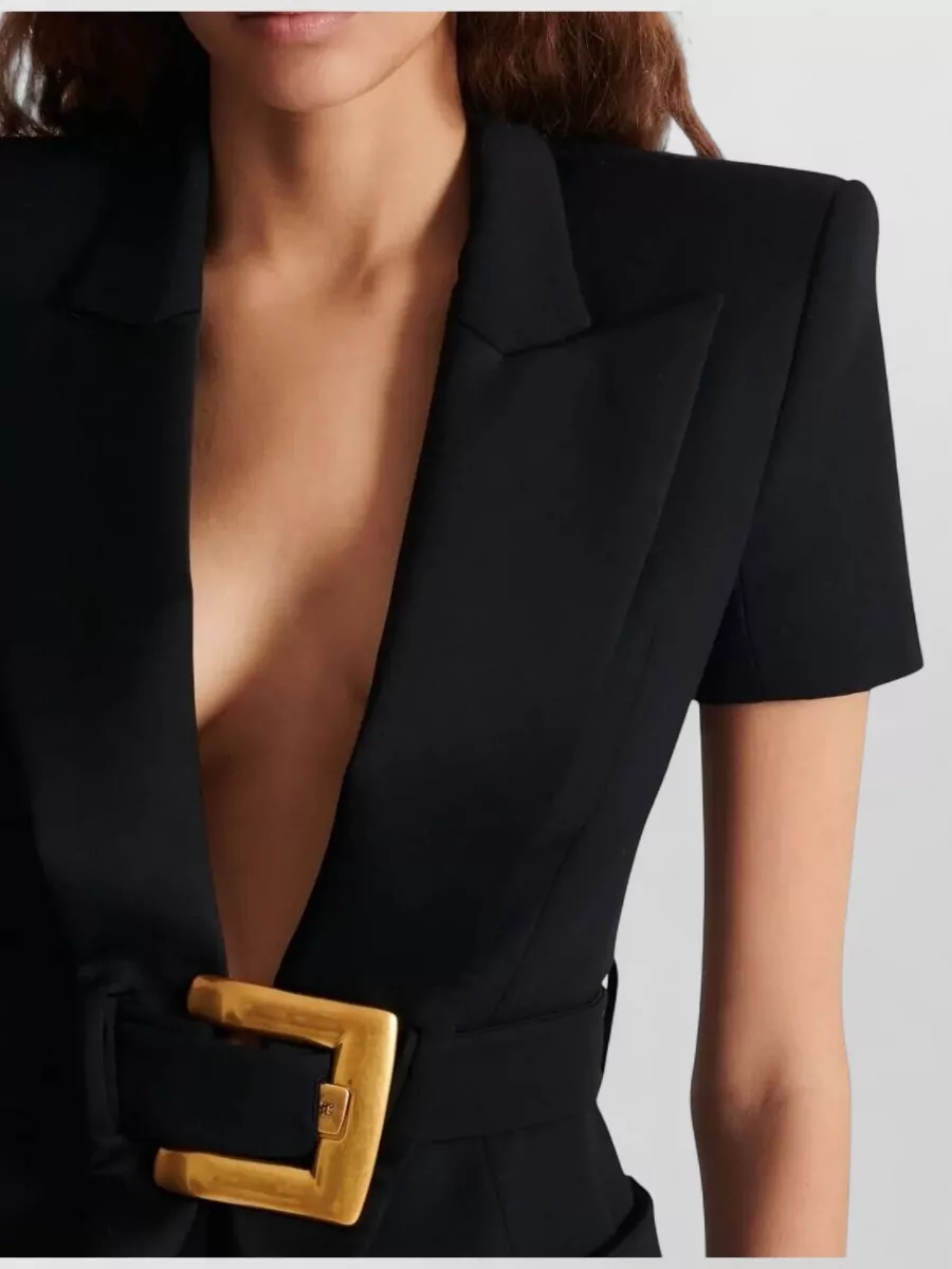 Balmain Short Sleeve Grain De Poudre Jacket