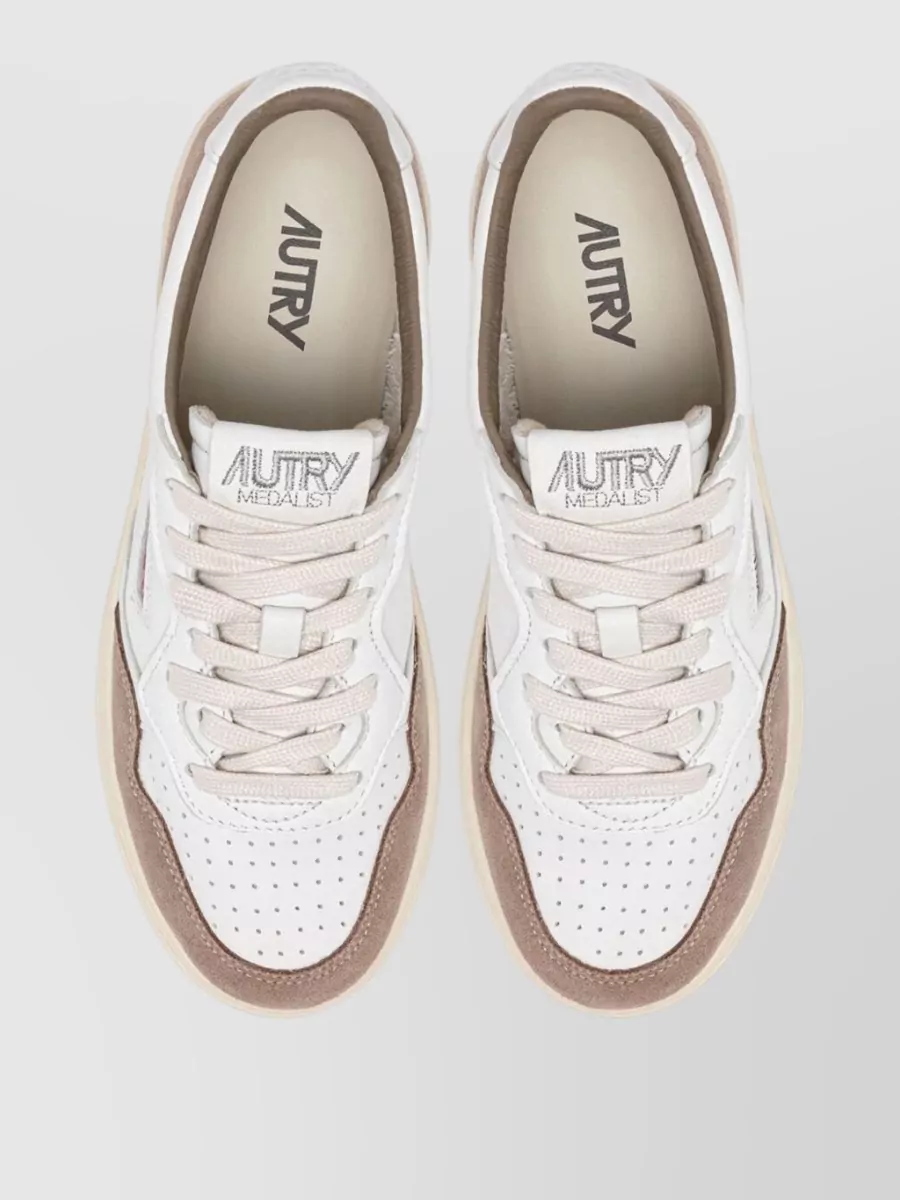Autry Medialist Low Leather Sneakers Suede Detail