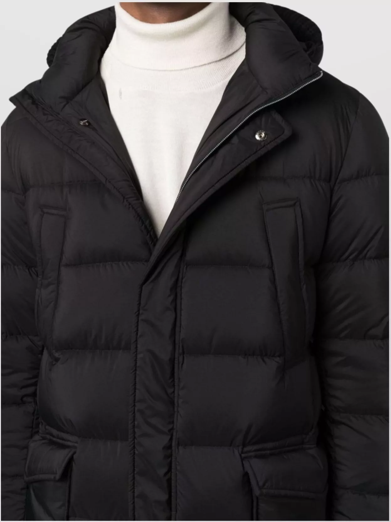 Herno Men's Medium Padded Hooded Long Jacket