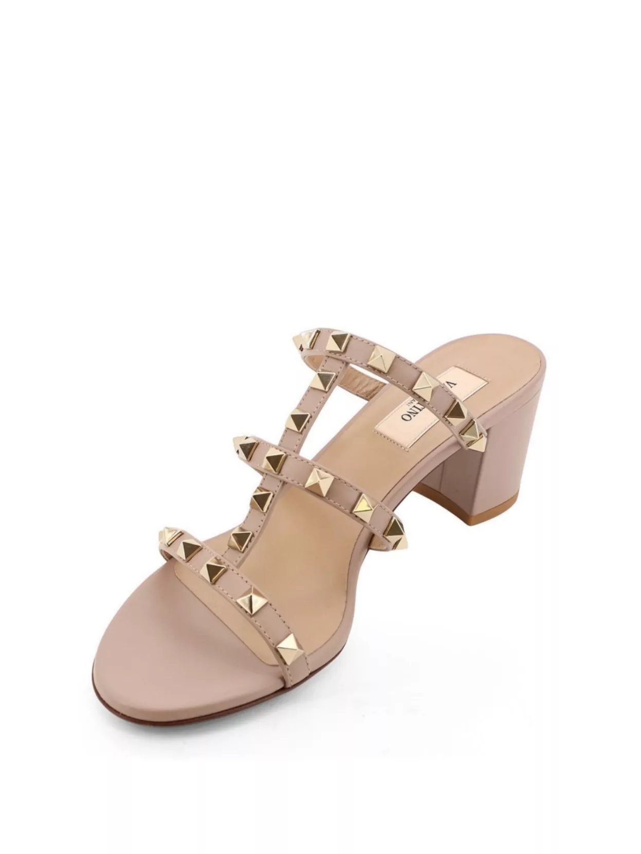 Valentino Garavani Studded Leather Block Heel Sandals