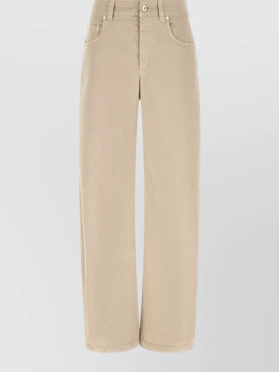 Brunello Cucinelli Garment Dyed Wide Leg Jeans