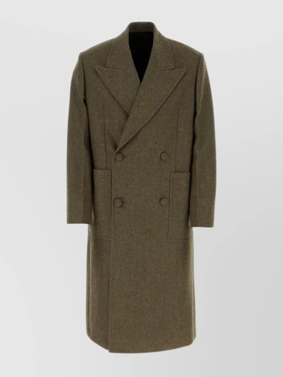 Shop Givenchy Double-breasted Oversize Wool Coat In Brown
