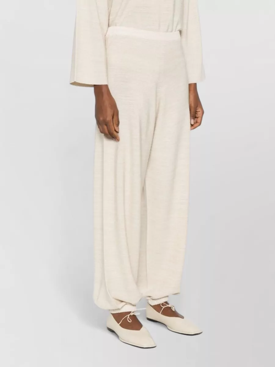 Fabiana Filippi Wool Cotton Wide Leg Ankle Trousers