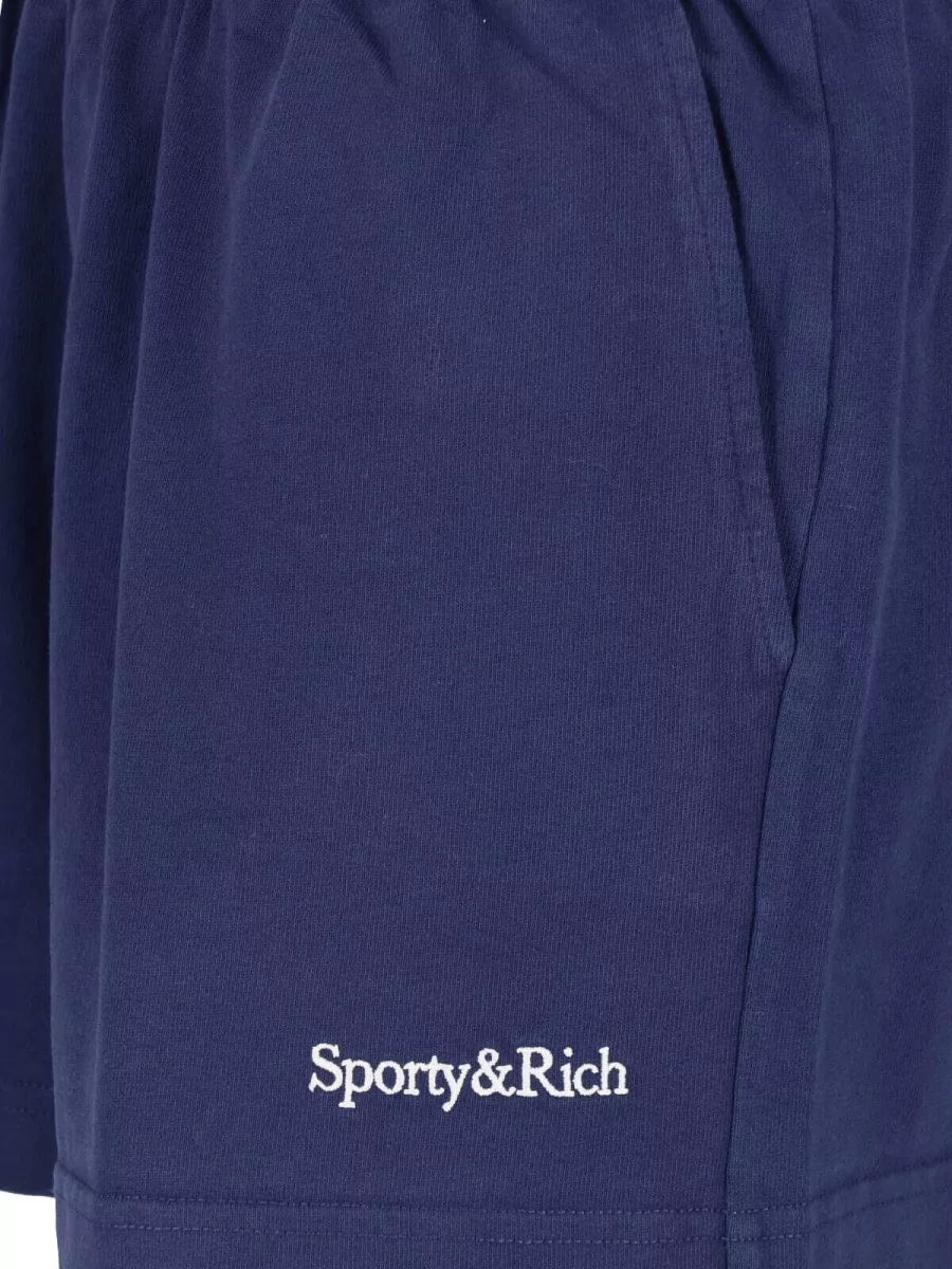 Sporty & Rich Cotton Straight Knee-Length Shorts