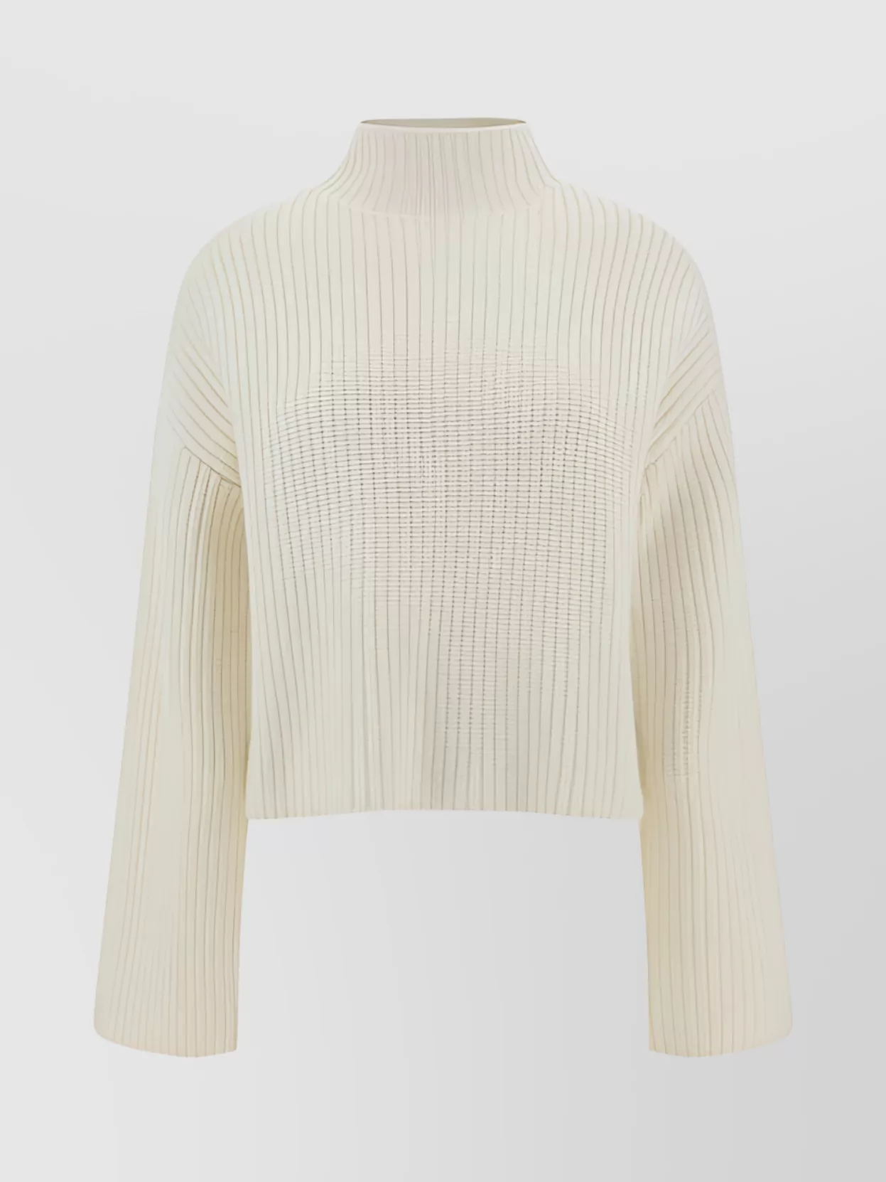 Loulou Studio Ribbed Cashmere Cropped Turtleneck Sweater In Neutral