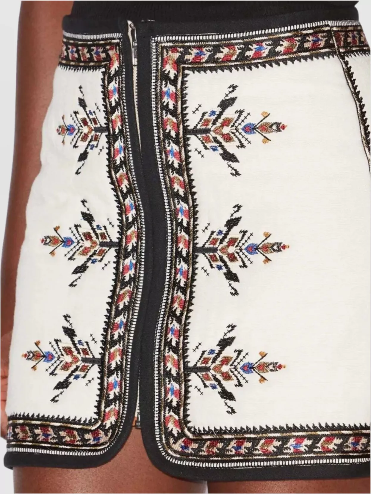 Shop Isabel Marant Étoile Trimmed Embroidered High Waist Mini Skirt