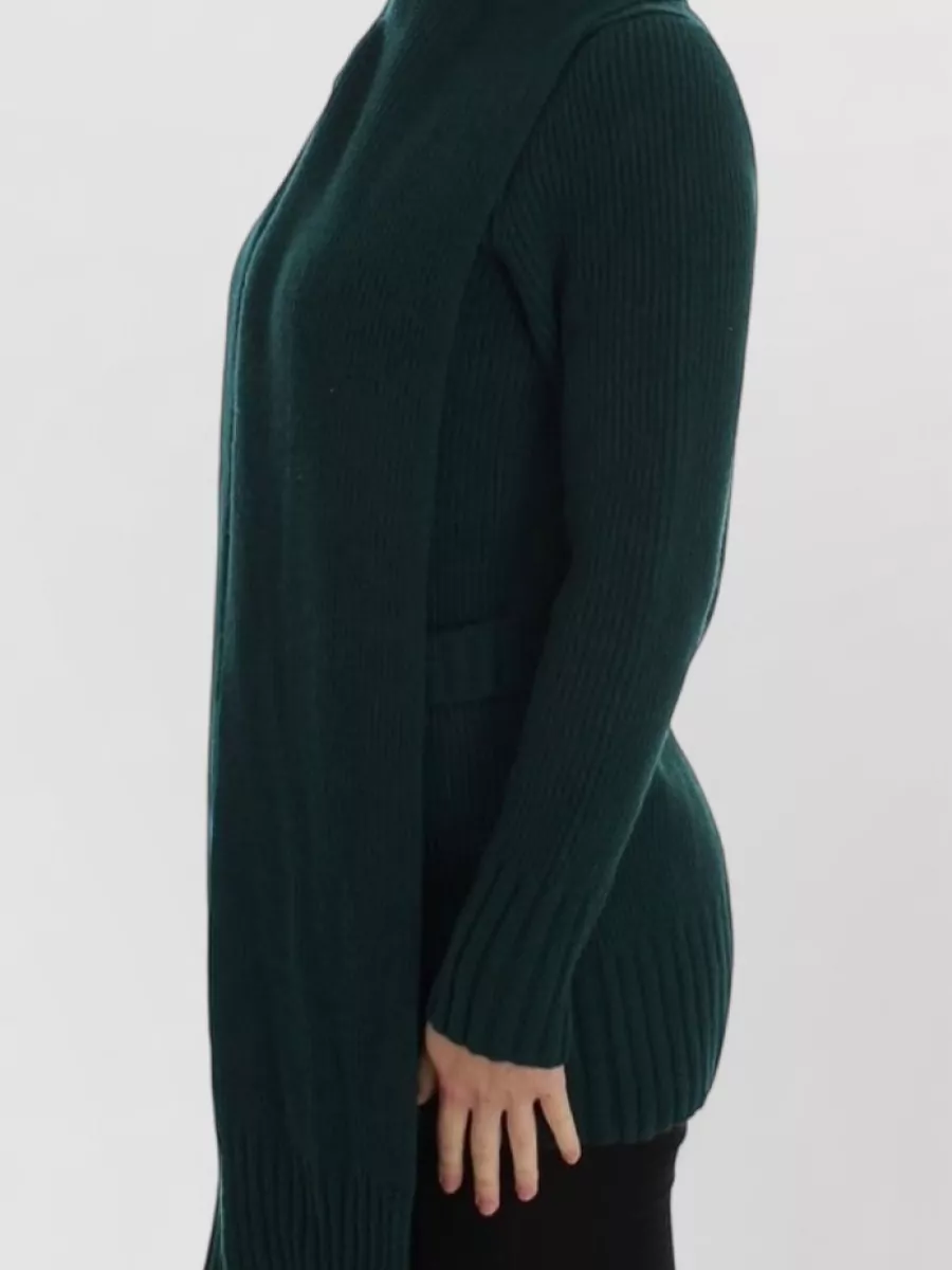 Dolce&Gabbana Ribbed Cashmere High Neck Cardigan