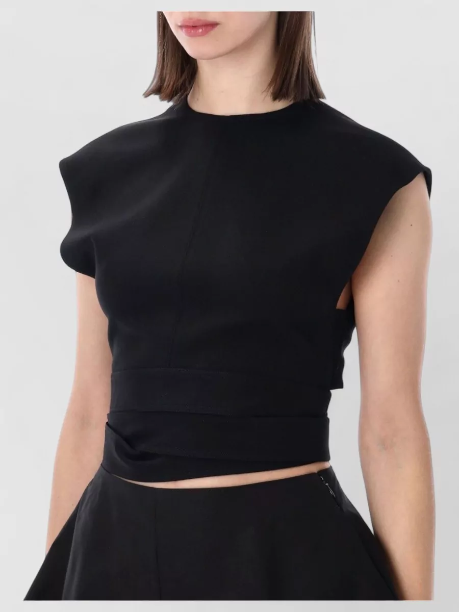 Alaïa Wool Cropped Belted Top