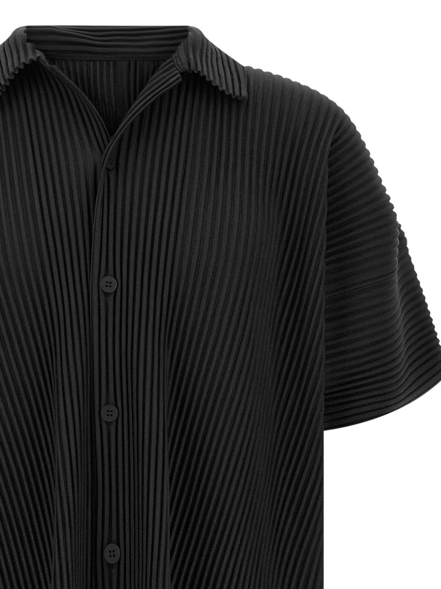 Homme Plisse Issey Miyake Pleated Short-Sleeve Bowling Shirt