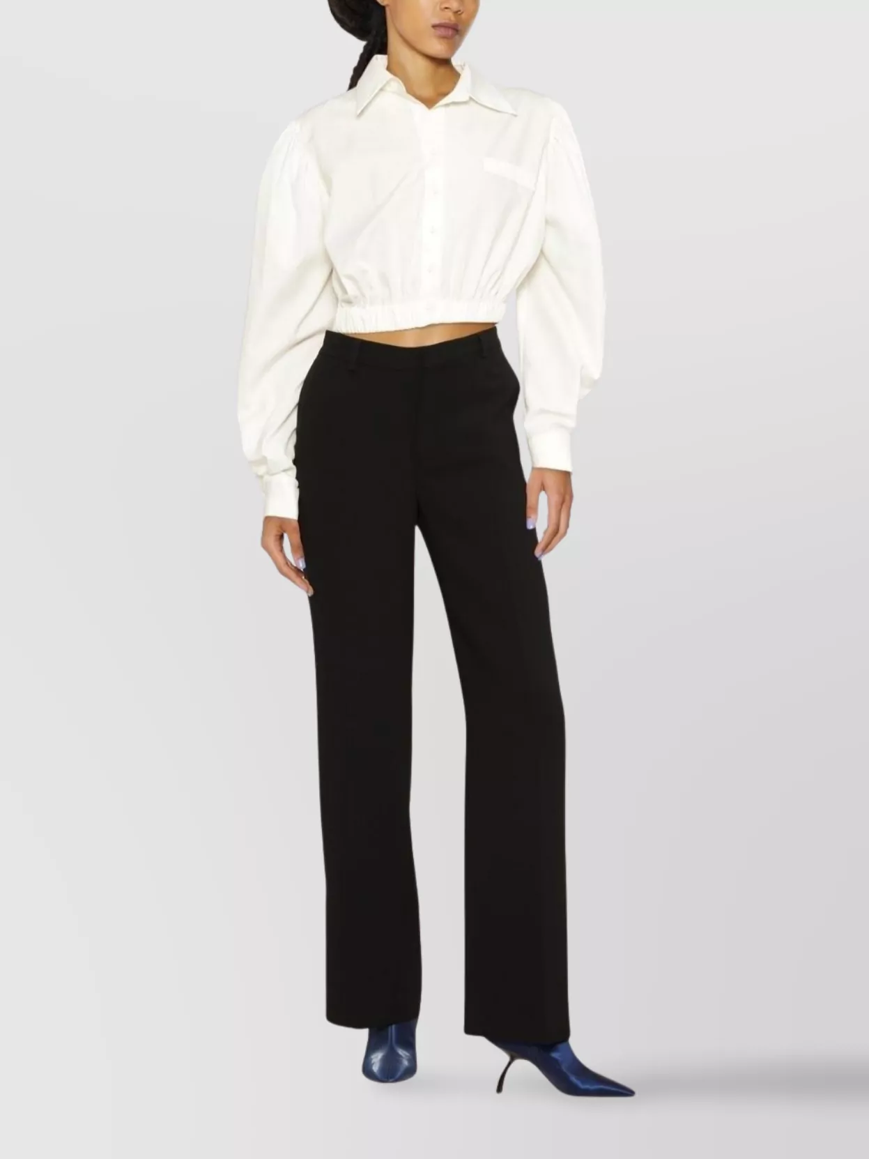 Filippa K High Waist Wide Leg Trousers With Belt Loops In Black