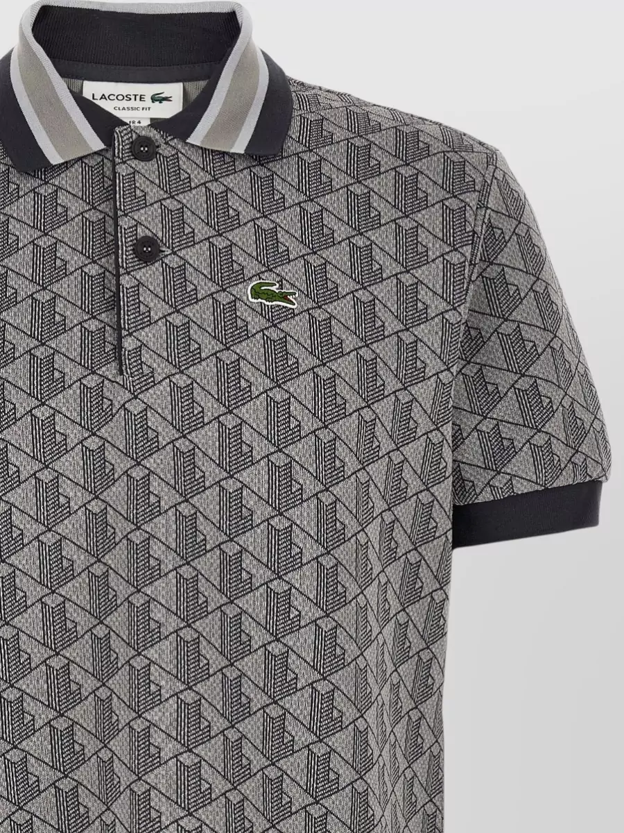 Lacoste Ribbed Jacquard Polo Shirt