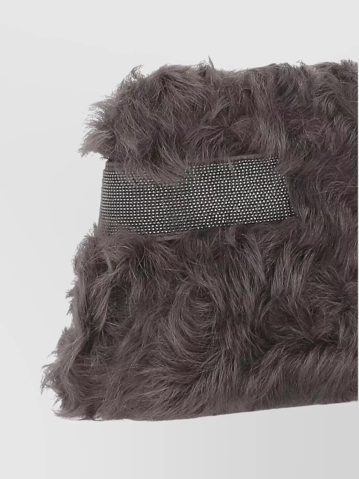 Brunello Cucinelli Rectangular Faux Fur Clutch Bag