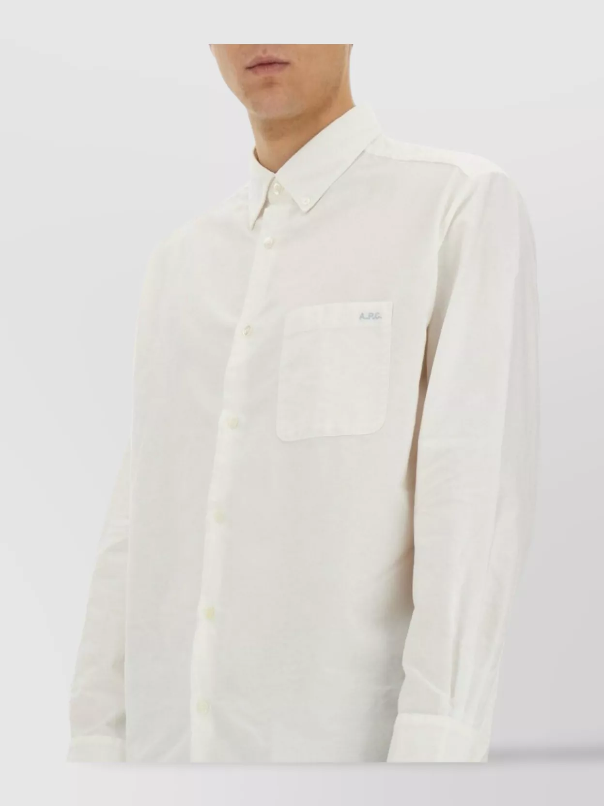 A.p.c. "Mateo" Button-Down Collar Shirt With Cuffed Sleeves