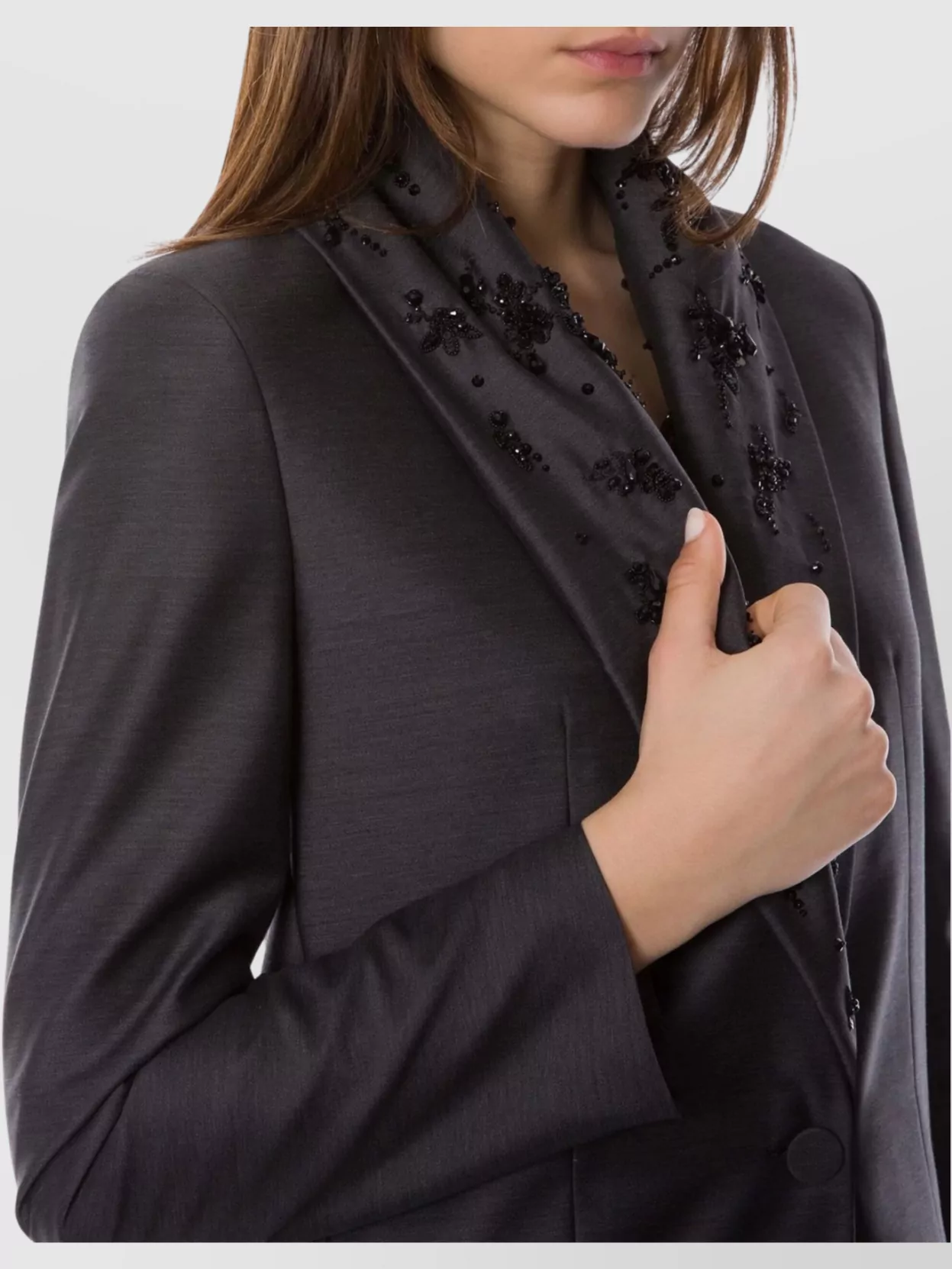 Alberta Ferretti Tailored Blazer Embellished Lapel