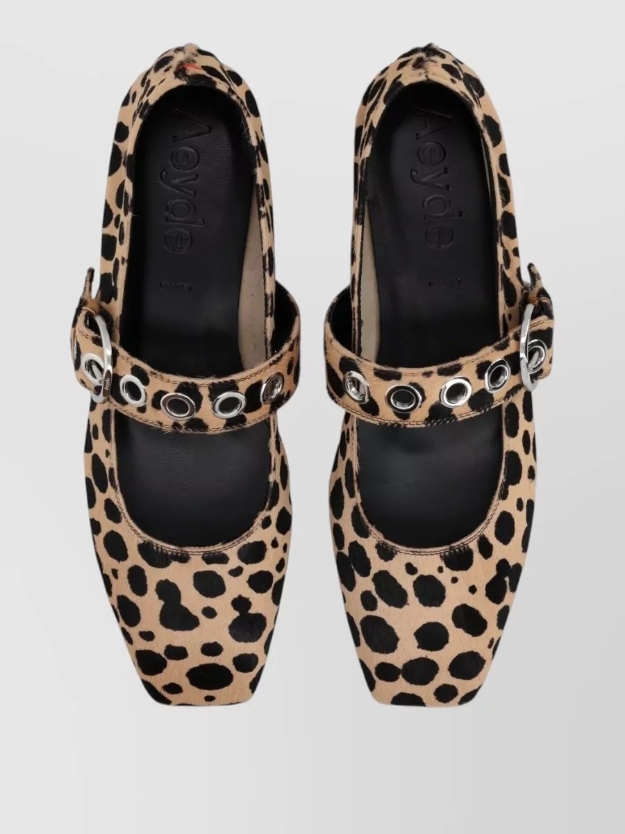 Aeyde Calf Hair Calf Leather Ballerina Shoes