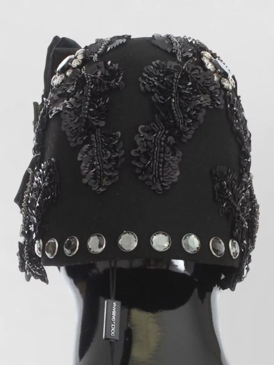 Dolce&Gabbana Embellished Wool Cloche Hat