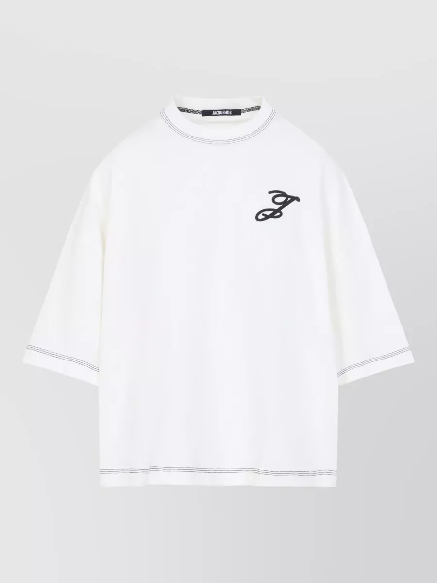Jacquemus Cropped Boxy Cotton T-Shirt