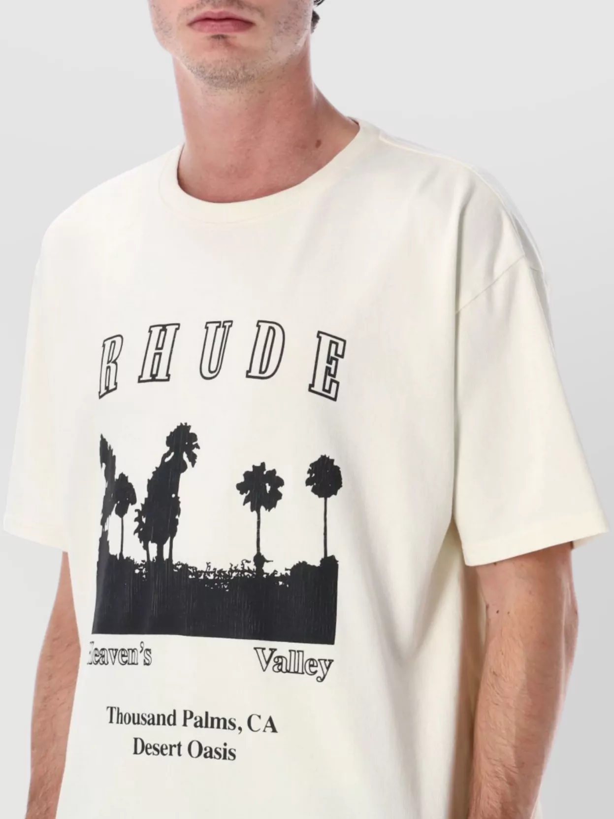 Rhude Palm Tree Graphic Relaxed Fit T-Shirt